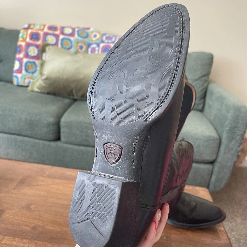 Ariat Heritage R Toe Western Boots Style 15701 Black Women's Size Us 9 B 40